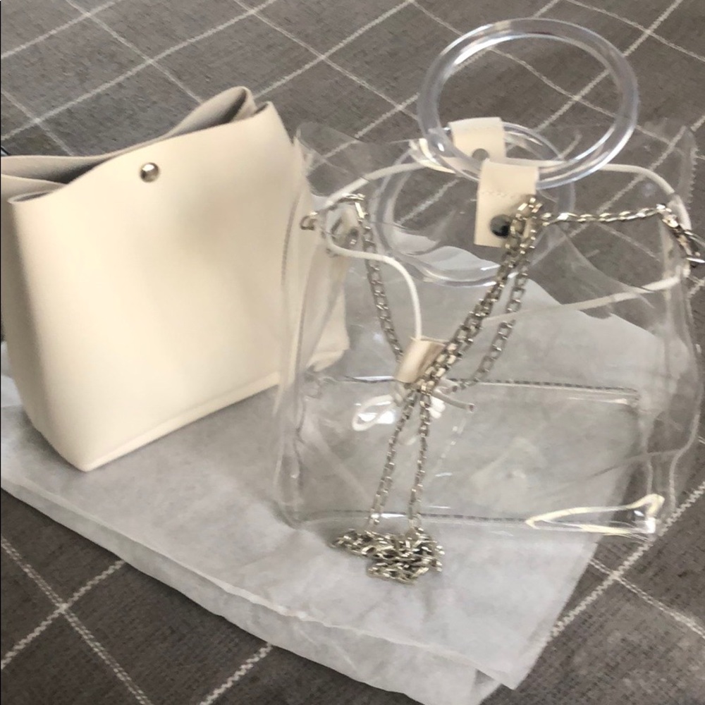 Clear crossbody with removable pouch